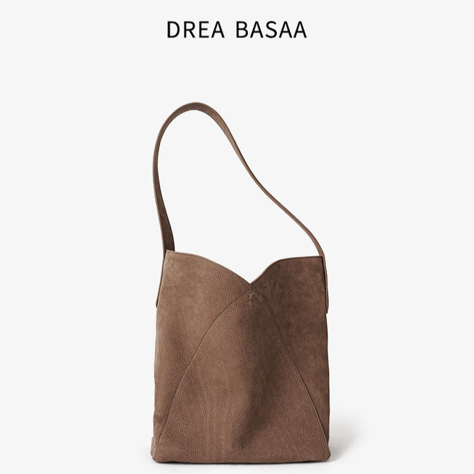 Brushed Leather Petal Bucket Bag