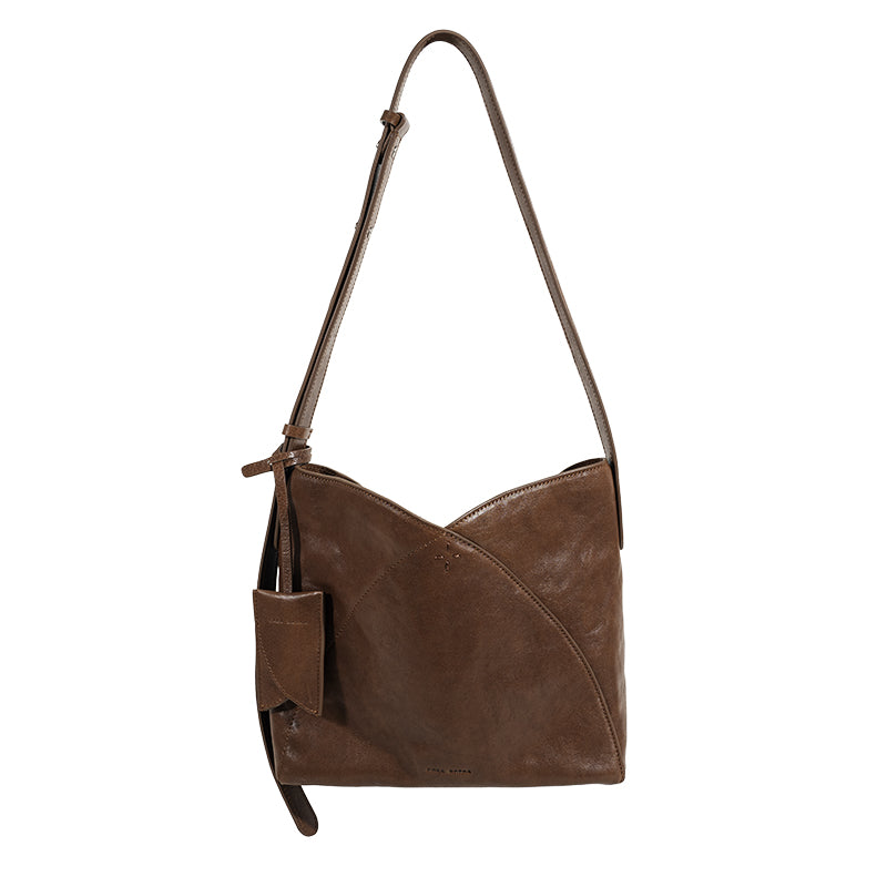 Vegetable-tanned Leather Petal Hobo Bag Small