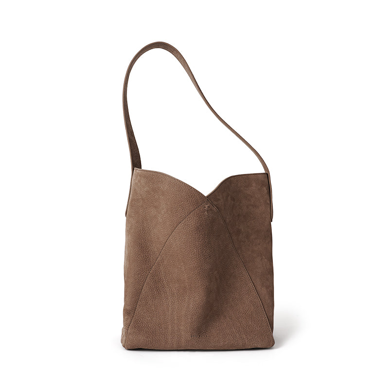 Nubuck Leather Petal Bucket Bag