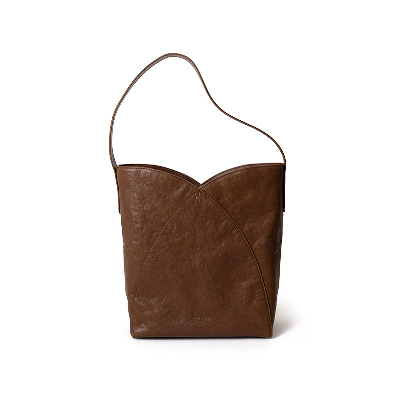 Vegetable Tanned Leather Petal Bucket Bag