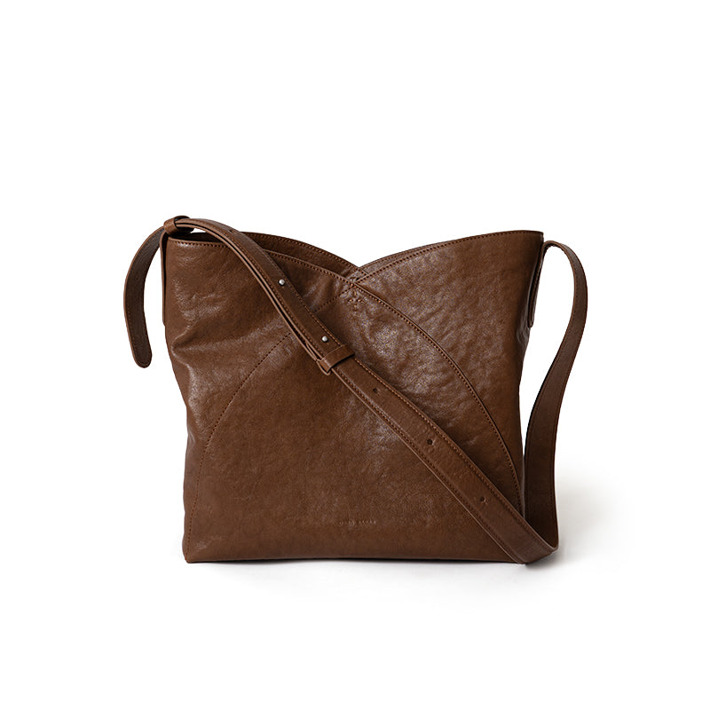 Vegetable Tanned Leather Petal Hobo Bag Medium