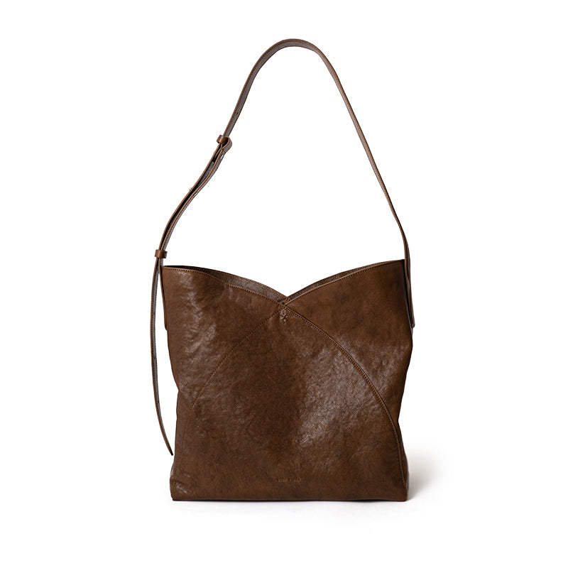 Vegetable Tanned Leather Petal Hobo Bag Large